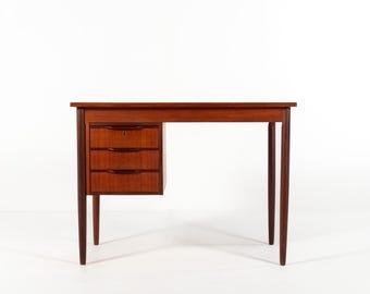 Mid-Century Danish Teak Desk with Three Drawers, 1960s