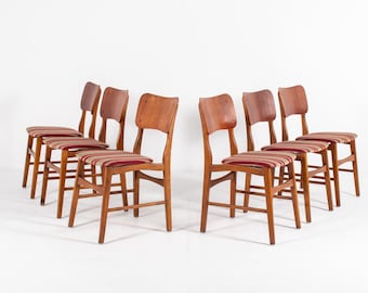 Set aus sechs Vintage Teak Esszimmerstühlen von Ib Kofod-Larsen, 1960er Jahre
