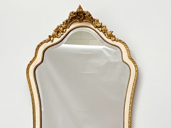 Miroir Mural Vintage Doré à Bords Biseautés - Décoration Intérieure - Occasion