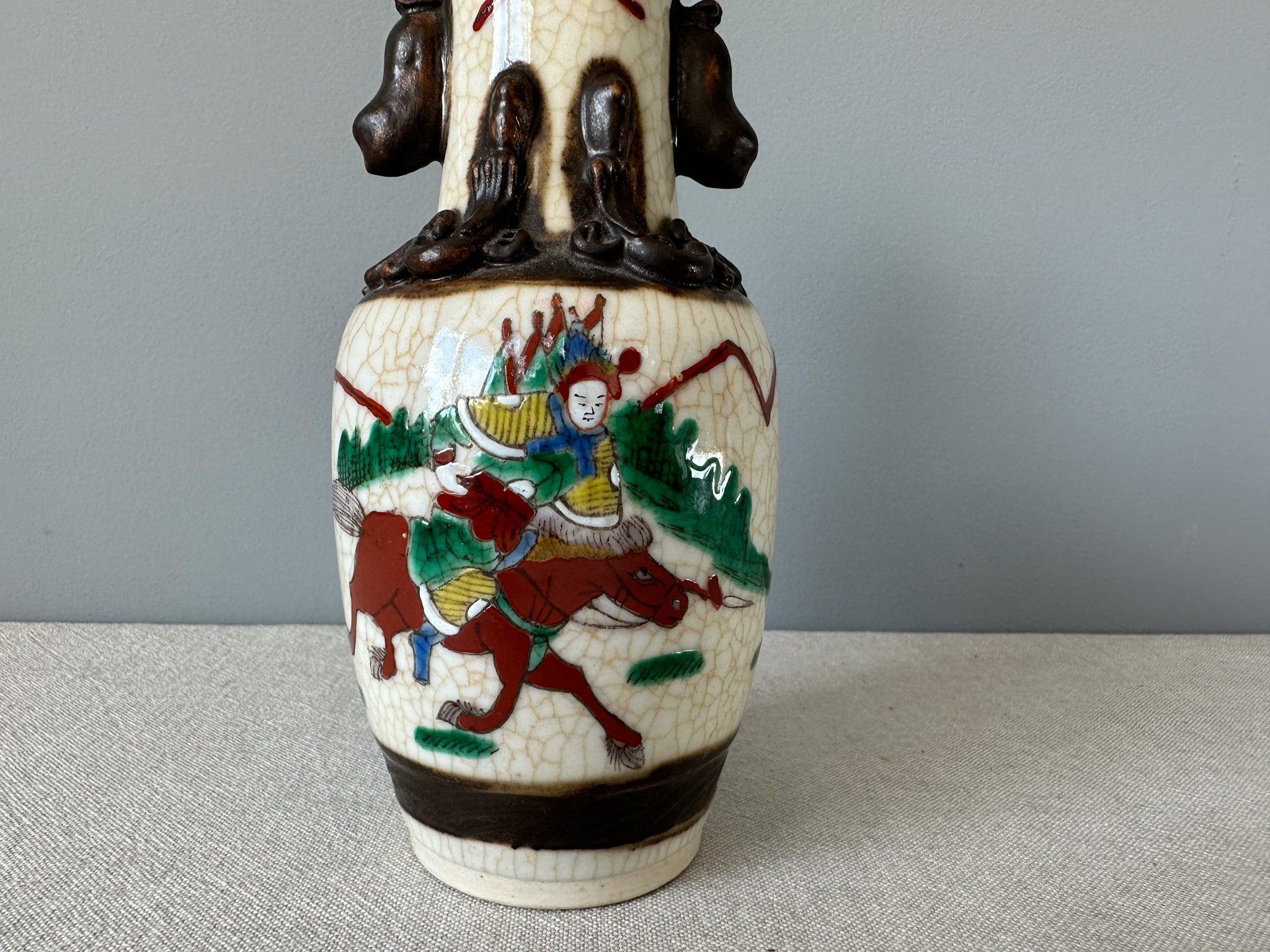Vintage Chinese Nanjing Small Vase, Vintage Chinese Ceramics