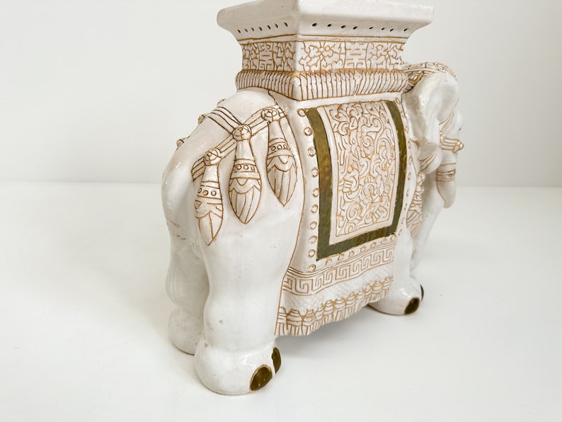 Grande table d'appoint/support pour plante éléphant en céramique vintage, décoration Mid-Century image 9