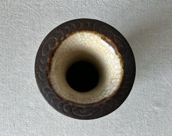 ヴィンテージ中国南京花瓶：手描きのクラックル釉陶器 - Etsy 日本