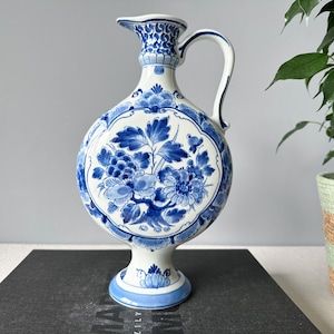 Vintage Royal Delft Pitcher Vase 1968, Porceleyne Fles, Royal Delft Blue Vase, Original Delftware, Delft Hand-painted Vase
