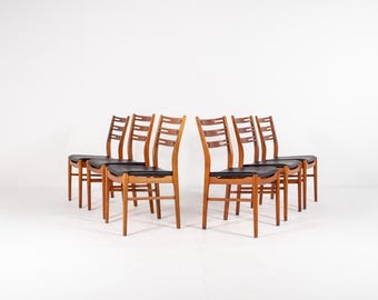 Set of 6 Danish Mid-Century Teak Dining Chairs Model 210 by Farstrup — 1960s