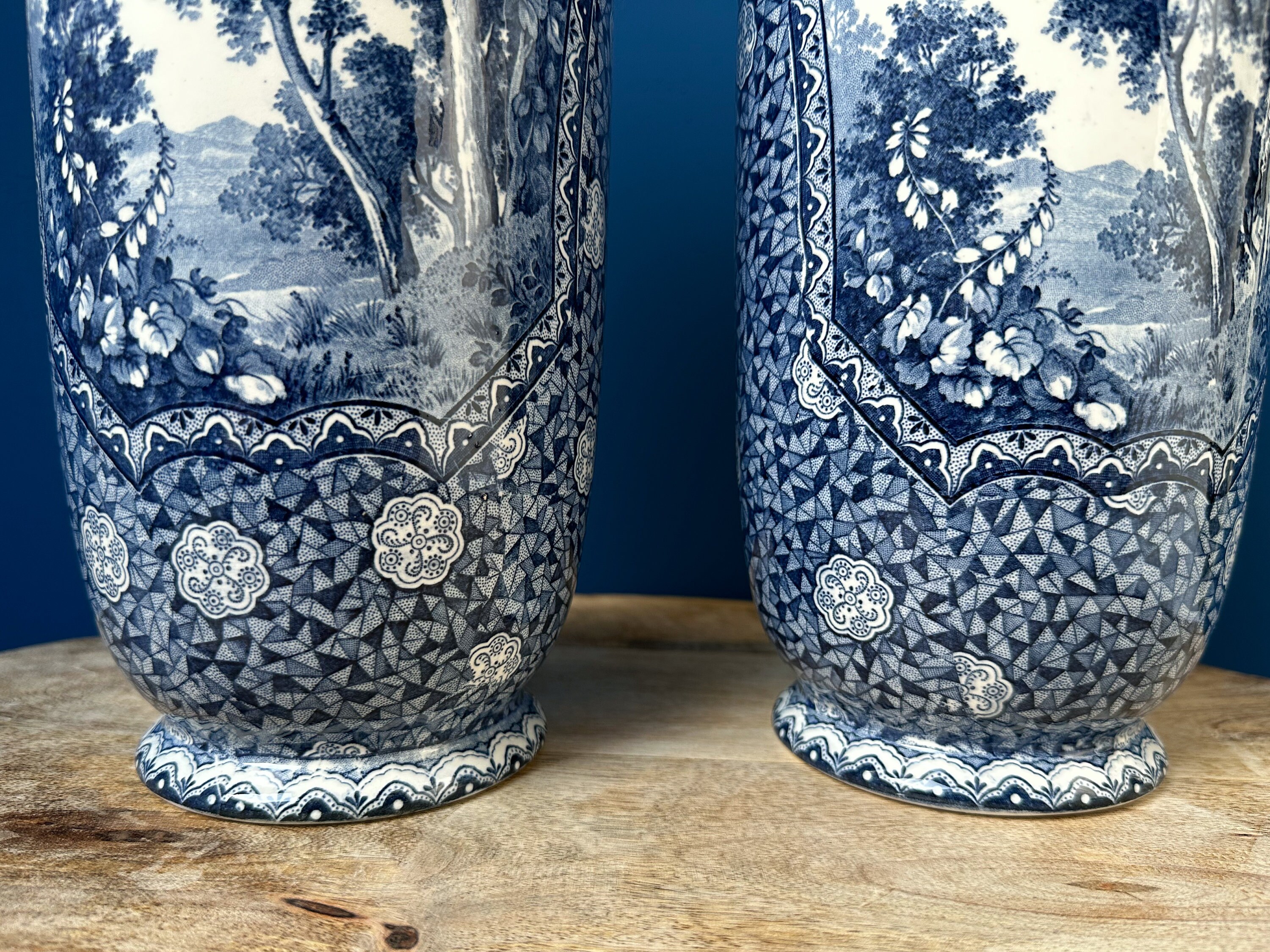 Antique Rare Pair of Villeroy and Boch Vases 12.5 High Etsy