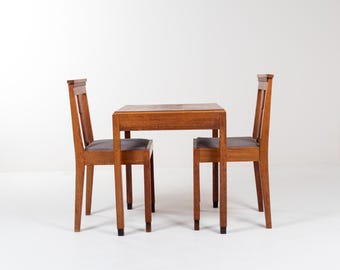 Ensemble de salle à manger Art Déco Haagse School en chêne, Pays-Bas, env. 1925