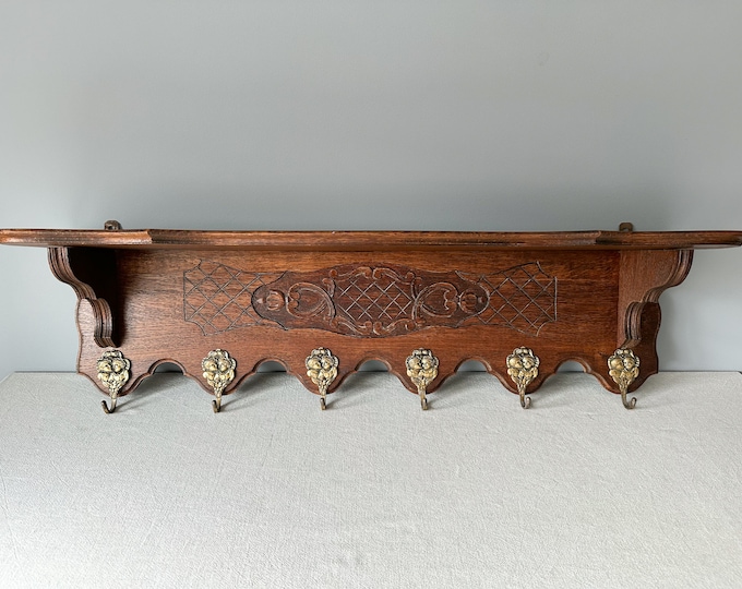 Vintage Dutch Wall Coat Rack, Wall Mount Coat Rack, Vintage Decor ...