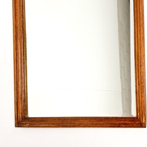 Vintage Wood Framed Mirror | Wall Hanging Mirror with Beveled Glass image 6