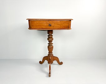 Antique 19th-Century Sewing Table with Maple Veneer
