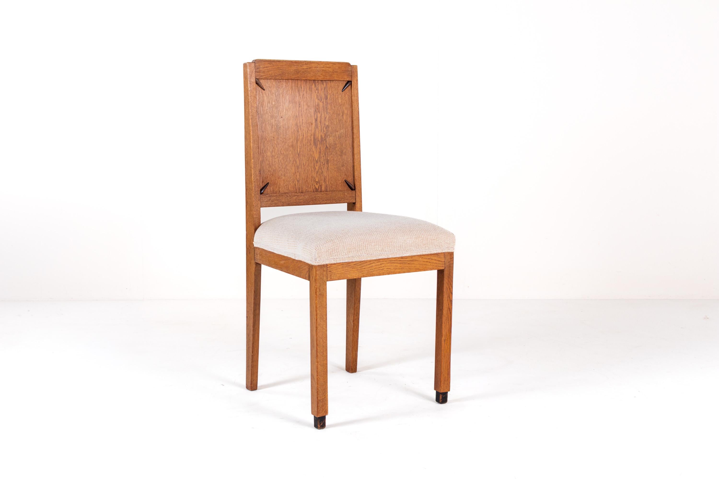 Amsterdamse School Oak Side Chair With Upholstered Seat, 1920s - Etsy