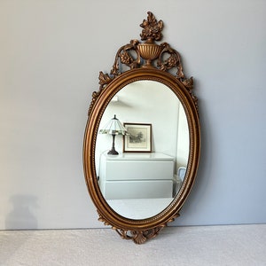 Vintage Ornate Framed Mirror: Large Wall Hanging, 31&quot; x 15.5&quot;