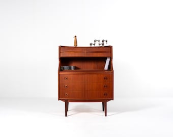 Mid-Century Teak Secretary Desk with Drawers | Gunnar Falsig by Falsig Mobler