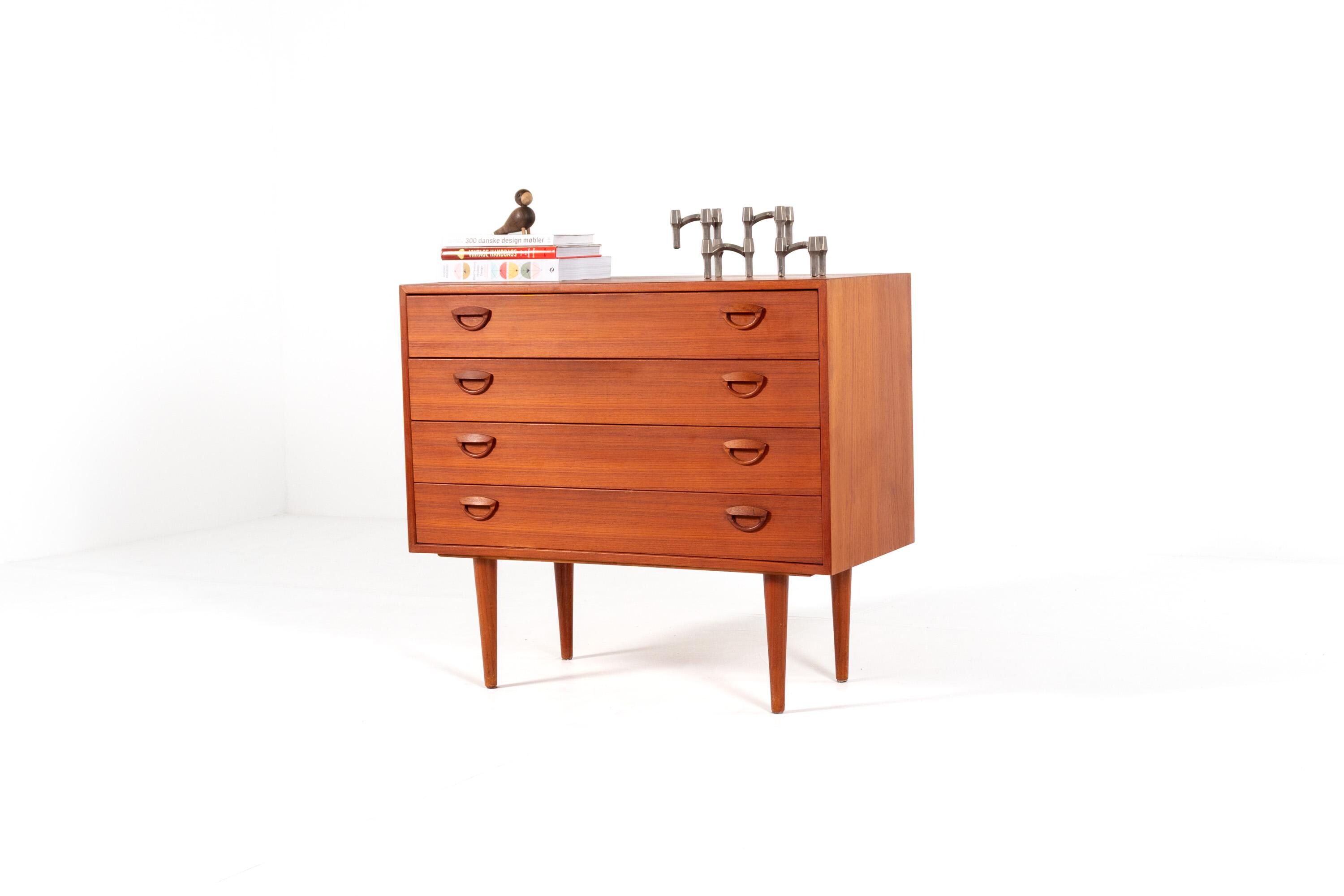 Kai Kristiansen Mid Century Danish Teak 4-drawer Chest of Drawers 