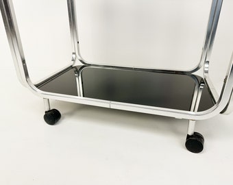 ヴィンテージ ミッドセンチュリー バーカート（ブラックガラス付き
