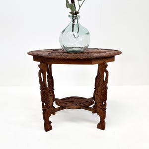 Antique Indonesian Carved Side Table | Plant Stand