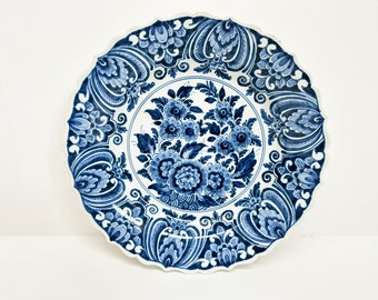 Vintage Delft Blue Wall Plate, Oud Delft Pottery, Dutch Pottery, Blue and White Plate