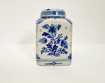 Vintage Royal Delft Tea Caddy 1949, De Porceleyne Fles, Royal Delft Blue Box, Original Delftware, Hand-painted Delftware