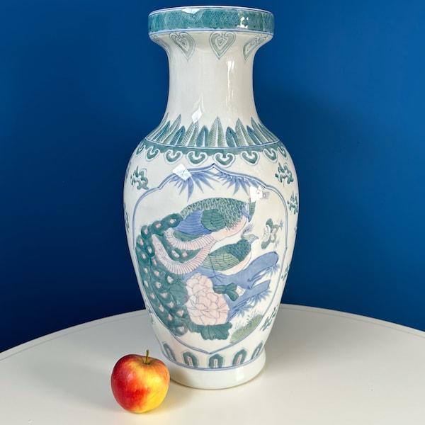 Large Oriental Floor Vase - Etsy