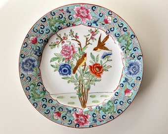 Vintage Chinese decoratieve plaat, 10 "diameter, chinoiserie, oosterse home decor, Aziatisch decor