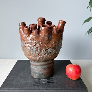 Vintage Ceramic Tulip Vase, Tulipiere, Mid century Pottery, Unique Vase, Gift Idea, Ikebana Vase