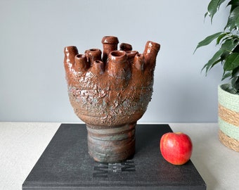 Vintage Ceramic Tulip Vase, Tulipiere, Mid century Pottery, Unique Vase, Gift Idea, Ikebana Vase