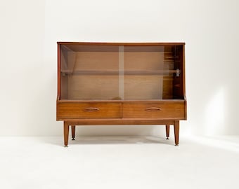 Vintage Mid-century Teak Bookcase Display Cabinet | Jentique