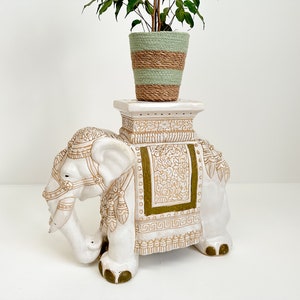 Grande table d'appoint/support pour plante éléphant en céramique vintage, décoration Mid-Century image 1