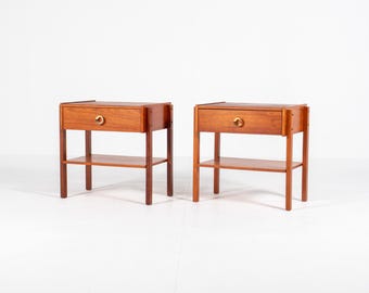 Set of 2 Danish Mid-Century Teak Bedside Tables — 1960s