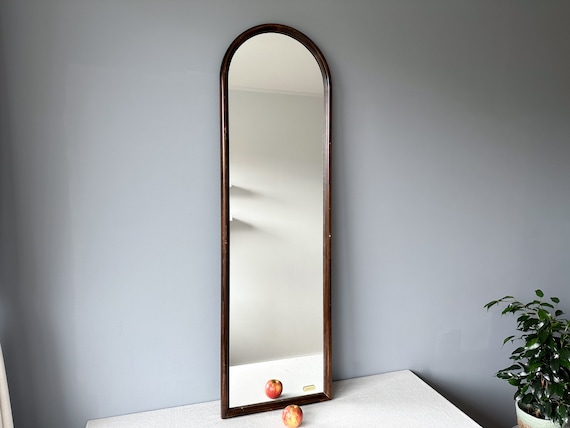 Vintage gewölbter Spiegel in voller Länge, Vintage Spiegel mit Holzrahmen,  Wandspiegel, 51 x 45 - .de