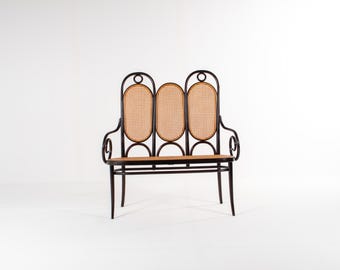 Original Thonet Model 207 Bentwood & Cane Bench, 1980s