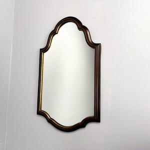 Vintage Wooden Mirror | Wall Hanging Scalloped Mirror