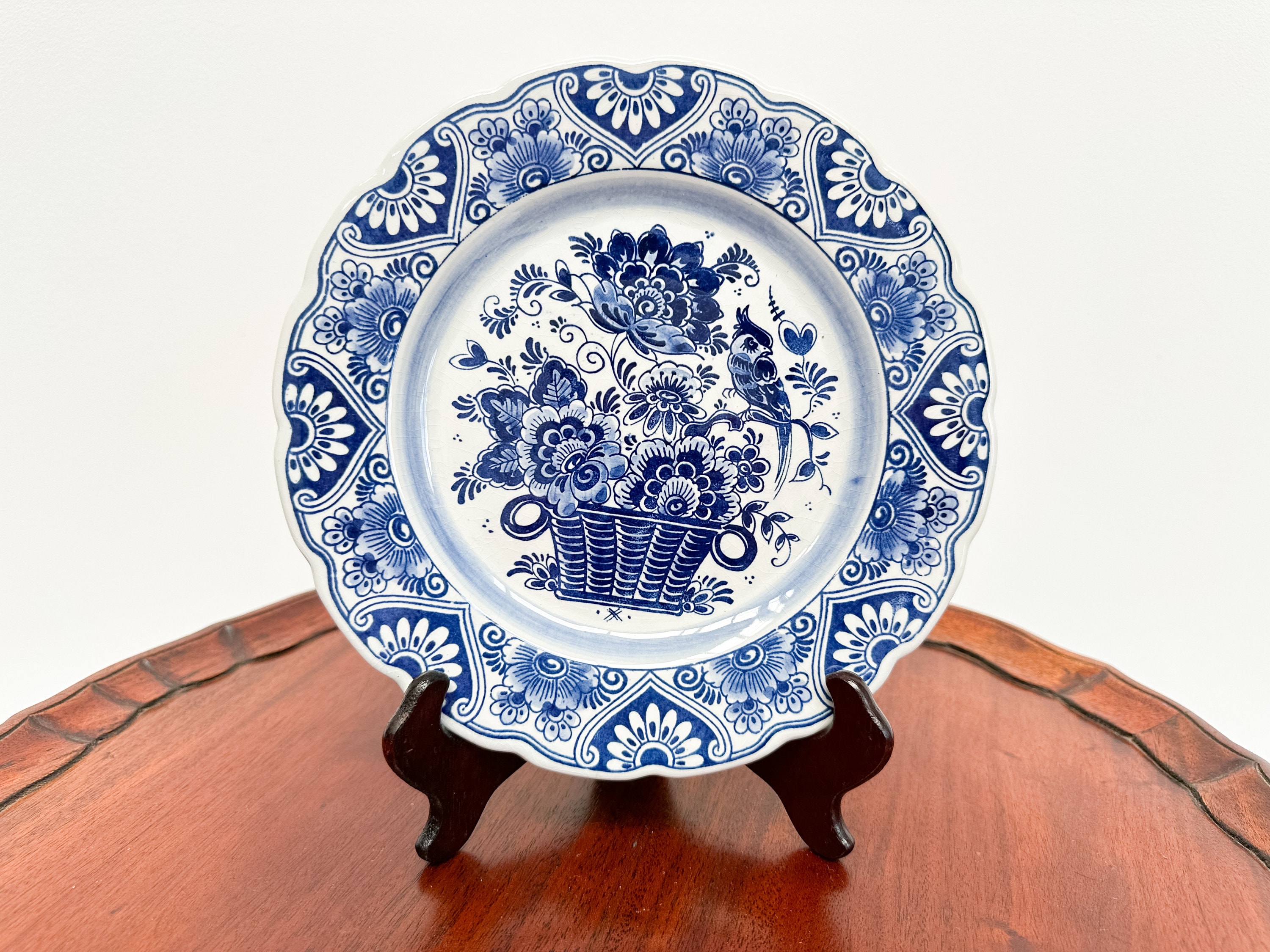 アンティーク Flow blue フローブルー 青白い風景画 オランダ デルフト アンティーク Flow blue フローブルー 青白い風景画 オランダ