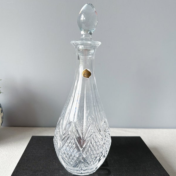 Vintage Kristall Dekanter/Karaffe, Cristal d'Arques Frankreich, Mid Century Französischer Glashersteller Cristal d'Arques