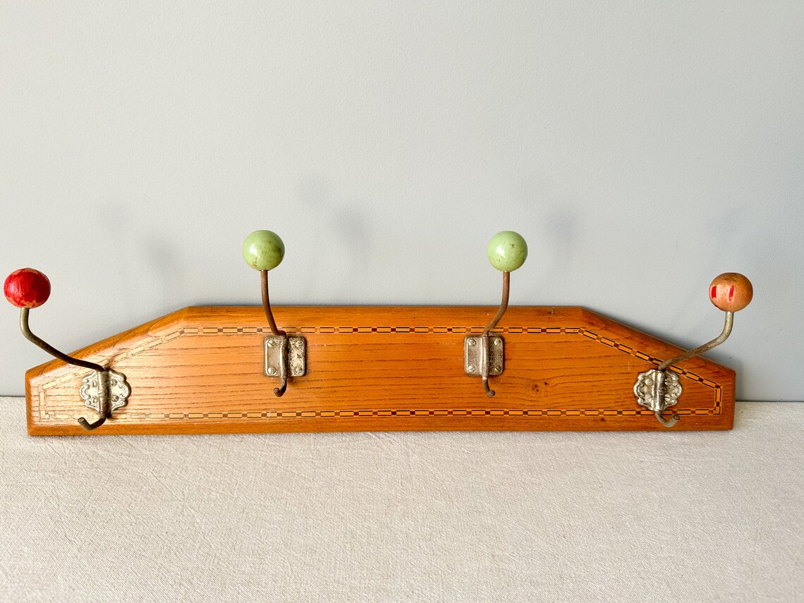 Vintage Midcentury Wall Coat Rack Wall Mount Coat Rack Etsy