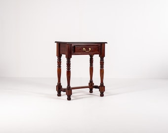 Vintage Wooden Side Table with Drawer