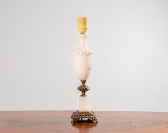 Vintage italiensk bordslampa i marmor och mässing, 1970-talet