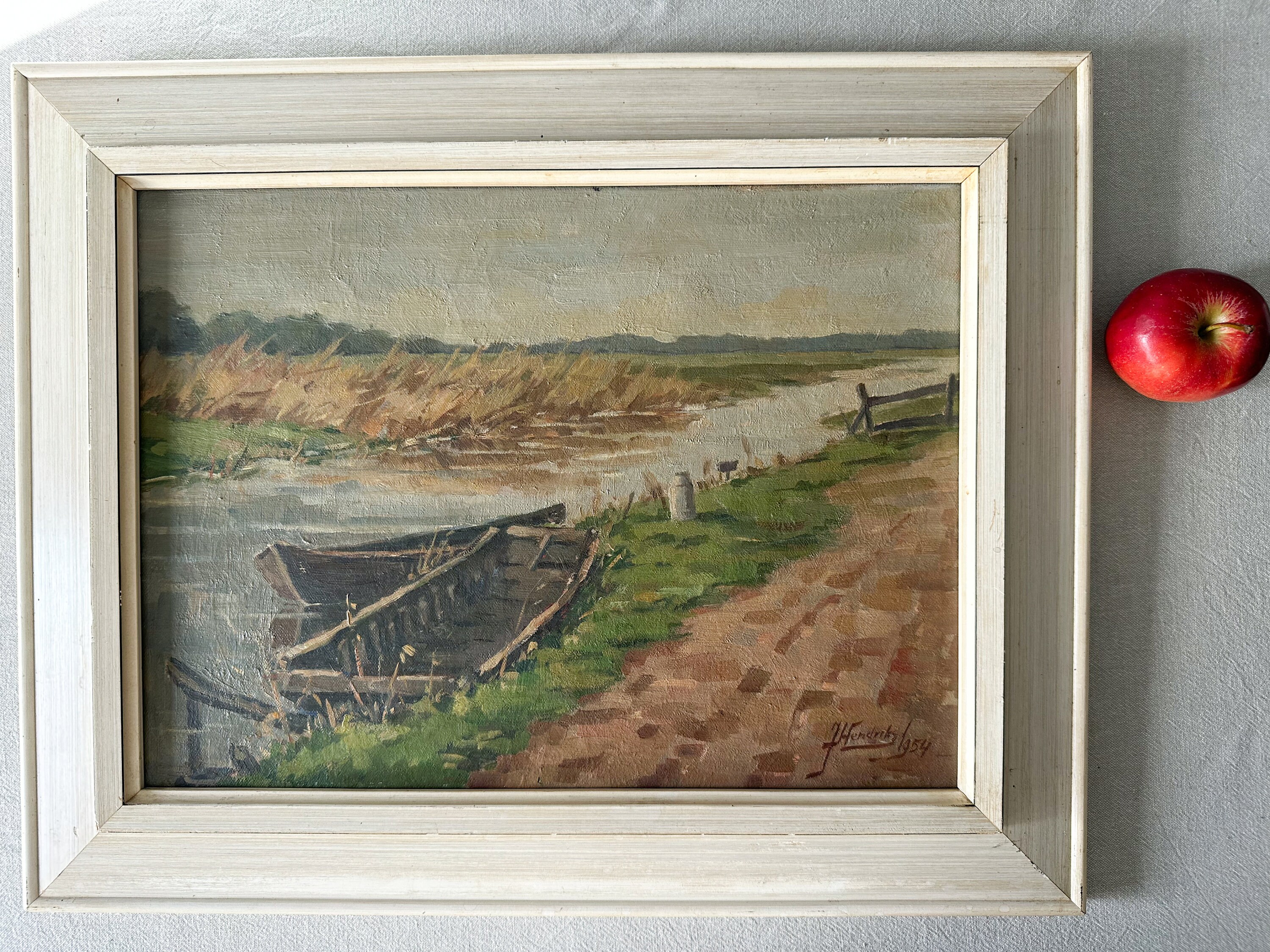 油絵（田舎） 1954年ヴィンテージの田舎風景油絵：農家のコテージの装飾 - Etsy 日本