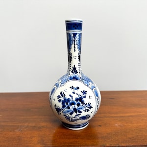 Vintage Small Royal Delft Vase, De Porceleyne Fles Vase, Delft Blue Vase,