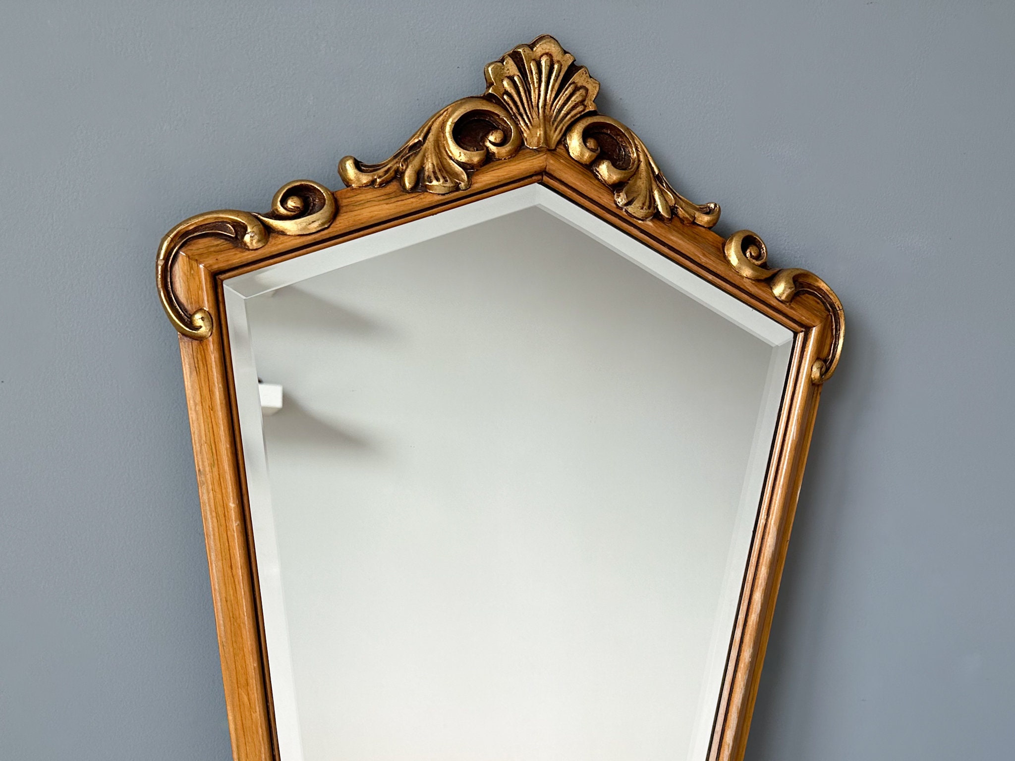American Giltwood Impressionist Frame with Beveled Glass Mirror American Giltwood Impressionist Frame with Beveled Glass Mirror