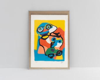 Karel Appel — "Mother and Child" Signed & Numbered Lithograph 34/100, 1972