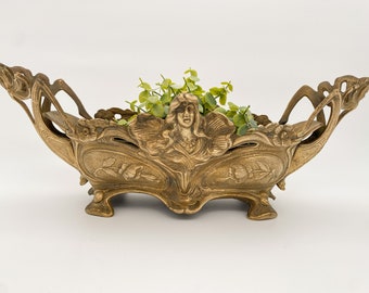 Antique Brass Jardiniere, Brass Pot, Indoor Planter, Antique Garden Decor, Antique Outdoor planter, Footed planter