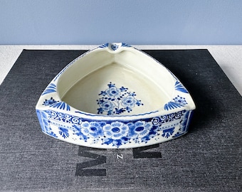 Vintage Royal Delft Blue - Porceleyne Fles Trinket Dish / Ashtray, Hand-Painted Dish