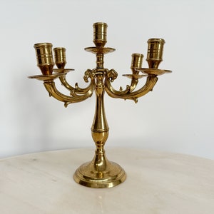 Vintage Brass Candelabra, Table Centerpiece, Vintage Candle Holder, Antique Home Decor
