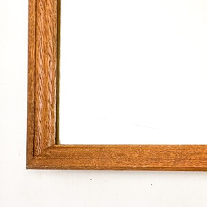 Vintage Wood Framed Mirror | Wall Hanging Mirror with Beveled Glass image 8
