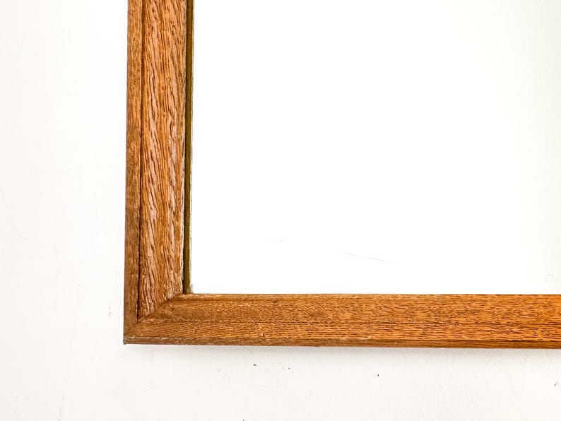 Vintage Wood Framed Mirror | Wall Hanging Mirror with Beveled Glass image 8