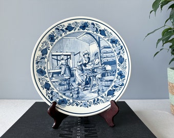 Vintage Delft Blue Wall Plate: Royal Goedewaagen Dutch Pottery Decor
