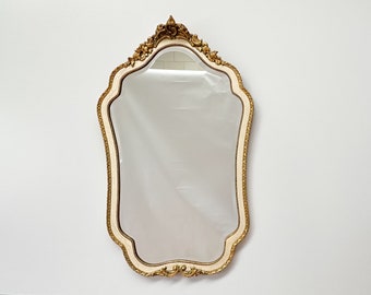 Antique Swedish Shaving Mirror: Turned Wood Swivel Stand & Drawer