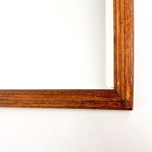 Vintage Wood Framed Mirror | Wall Hanging Mirror with Beveled Glass image 7