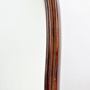 Vintage grote gesneden houten geschulpte spiegel afbeelding 6