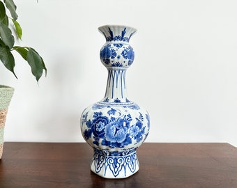 Vintage Royal Delft/De Porceleyne Fles Delft Blue Vase 1976, 11" High, Royal Delft Vase, Original Delftware, Knobbelvaas